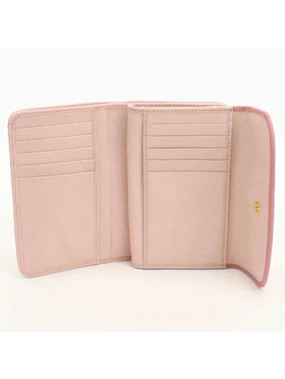 Miu Miu Miu Madras Trifold Wallet Leather